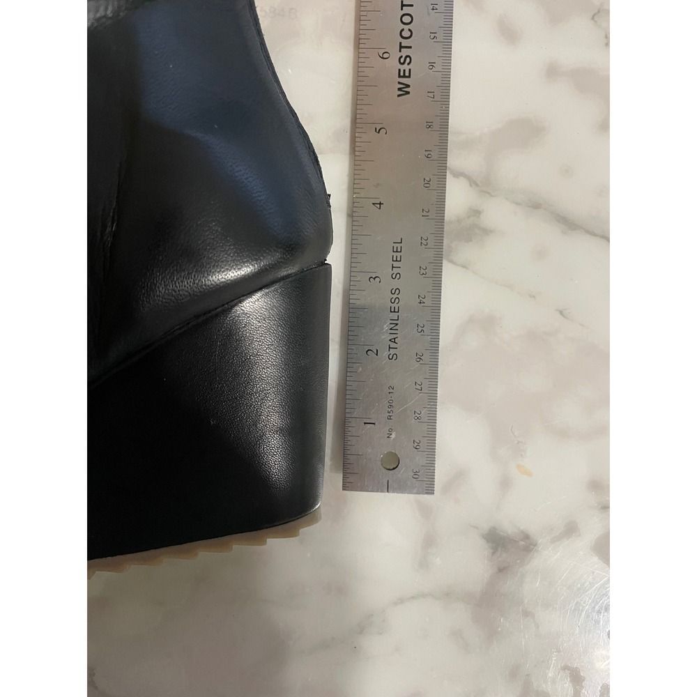 leather Diba True Next N Line 3" Wedge Sandals W/ 8.5 Black Cutout LN/NWB - Picture 12 of 13